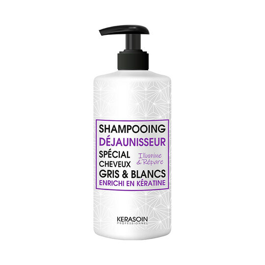 Shampooing déjaunisseur pour cheveux gris et blancs 1000ml,  Shampooing déjaunisseur pour cheveux gris et blancs 1000ml