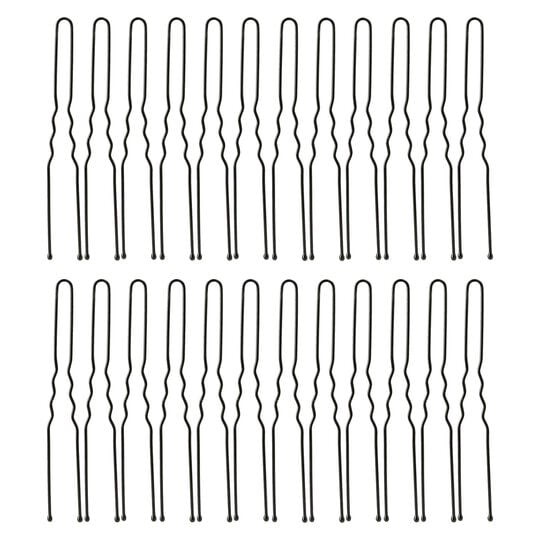 24 Épingles ondulées longues noir