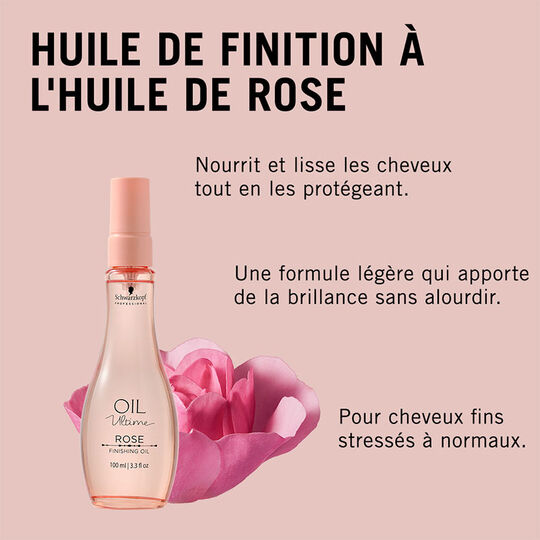 Huile de finition Rose pour cheveux fins ou stressés