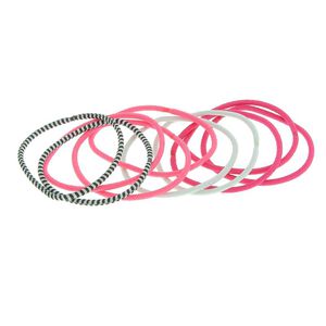 Elastiques colorés fins rose, blanc, noir,  Elastiques colorés fins rose, blanc, noir