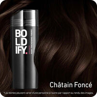 Fibres densifiantes pour cheveux ch&acirc;tain fonc&eacute;
