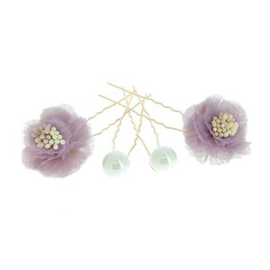 Neigeuses fleurs & perles mauve