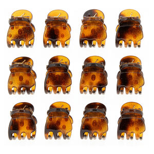 Mini pinces croco marrons 1,5cm,  Mini pinces croco marrons 1,5cm