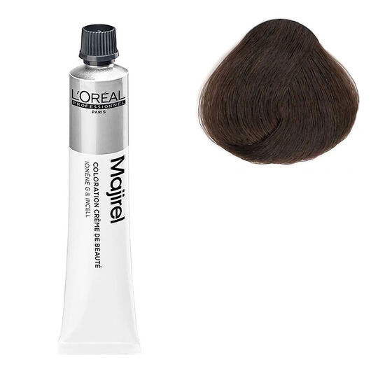 Coloration permanente Majirel 5.12 ch&acirc;tain clair cendr&eacute; iris&eacute;