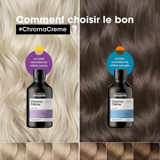 Shampooing neutralisant pour cheveux bruns Chroma Cr&egrave;me bleu