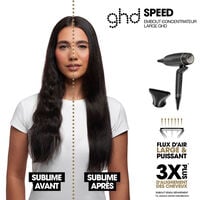 S&egrave;che cheveux Speed avec embout large et huile de lissage