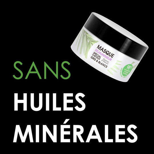 Masque d&eacute;jaunisseur cheveux gris & blancs Gamme Nature