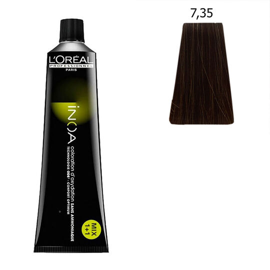 Inoa Coloration sans ammoniaque 7.35 blond dor&eacute; acajou