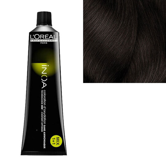 Inoa Coloration sans ammoniaque 4.15 ch&acirc;tain cendr&eacute; acajou