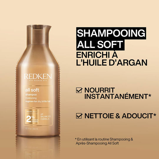 Shampooing hydratant pour cheveux secs et sensibilis&eacute;s All Soft 300 ml