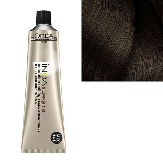 Coloration anti-&acirc;ge sans ammoniaque Inoa Supr&ecirc;me 6.13 &eacute;corce de sequoia
