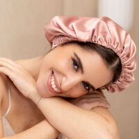 Charlotte en satin rose blush et rose gold,  Charlotte en satin rose blush et rose gold