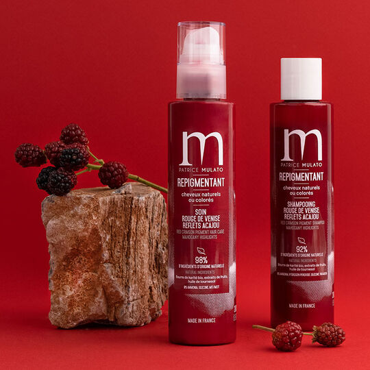 Soin repigmentant cheveux naturels ou color&eacute;s rouge de Venise