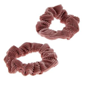 Duo chouchous velours côtelé rose,  Duo chouchous velours côtelé rose