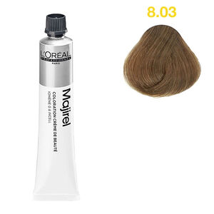 Coloration permanente Majirel 8.03 blond clair naturel dor&eacute;