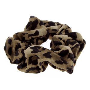 Chouchou imprim&eacute; l&eacute;opard marron froid