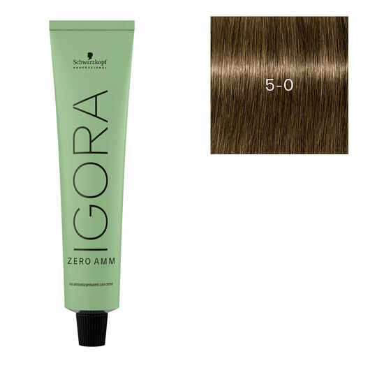 Coloration Igora Zero Amm 5-0 châtain clair naturel