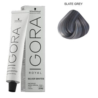Coloration pour cheveux blancs et gris Igora Royal Silver White gris anthracite