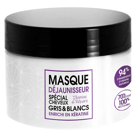 Masque d&eacute;jaunisseur pour cheveux gris et blancs