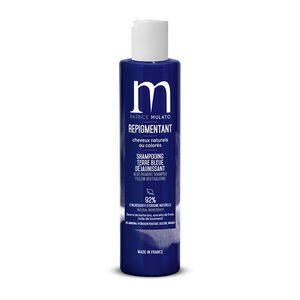 Shampooing repigmentant cheveux naturels ou colorés terre bleue,  Shampooing repigmentant cheveux naturels ou colorés terre bleue