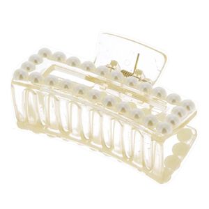 Pince croco rectangle à perles transparent,  Pince croco rectangle à perles transparent
