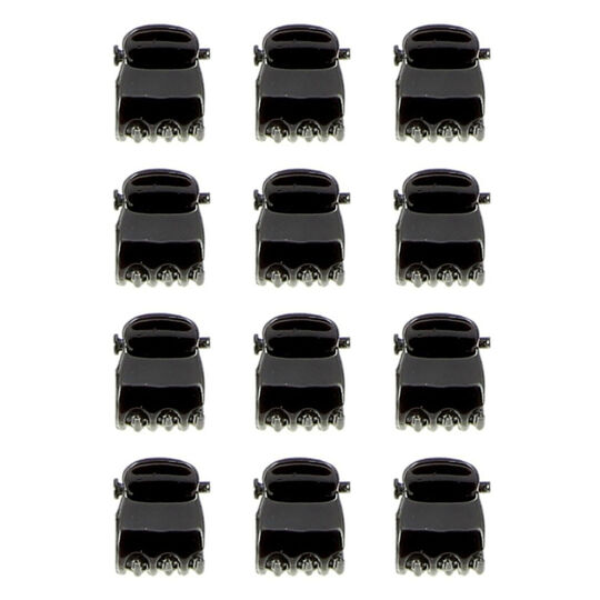 Mini pinces croco noires 1 cm,  Mini pinces croco noires 1 cm