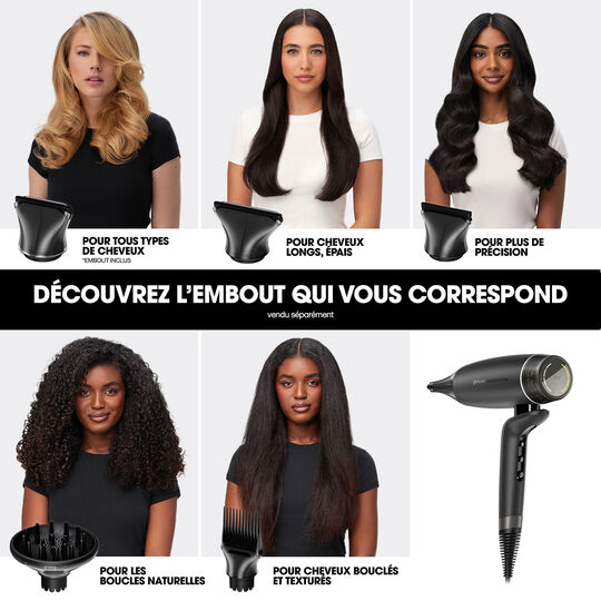 S&egrave;che-cheveux Speed noir mat
