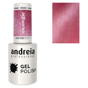 Vernis semi permanent Cat Eye Effect argent&eacute;es avec reflets roses