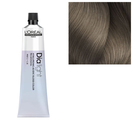 Coloration ton sur ton Dia light Hyaluronic 8.18 milkshake cendr&eacute; moka