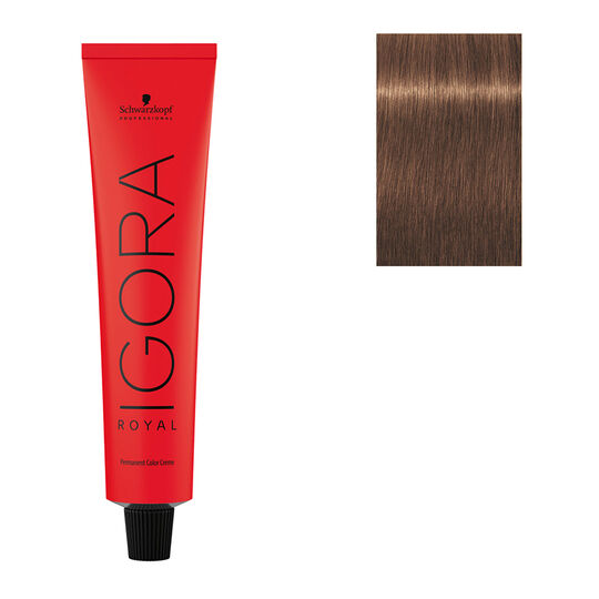 Coloration permanente Igora Royal 7-57 blond dor&eacute; cuivr&eacute;