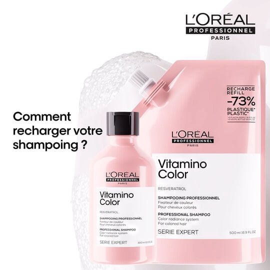 Shampooing cheveux color&eacute;s Vitamino Color recharge 500ml