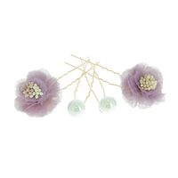Neigeuses fleurs & perles mauve
