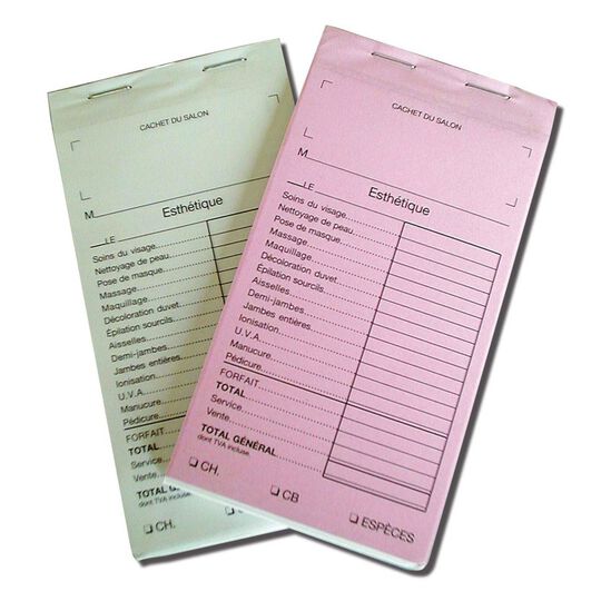 Carnet de facturation esthétique