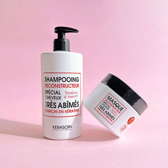 Rituel reconstructeur &agrave; la k&eacute;ratine shampooing et masque