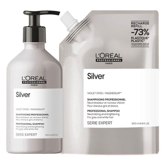 Duo recharge d&eacute;jaunissant Silver + shampooing 500ml