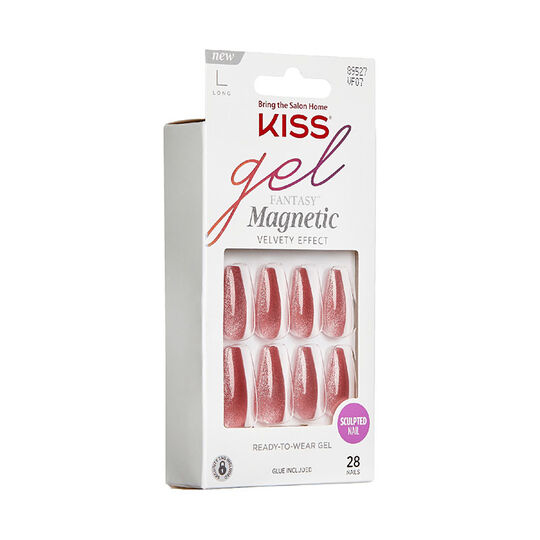 Faux ongles Gel Fantasy Long magnetic velvety effect west coat,  Faux ongles Gel Fantasy Long magnetic velvety effect west coat