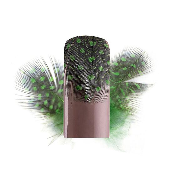 Plumes Nail Art vert