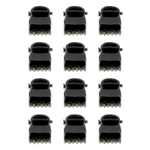 Mini pinces croco noires 1 cm