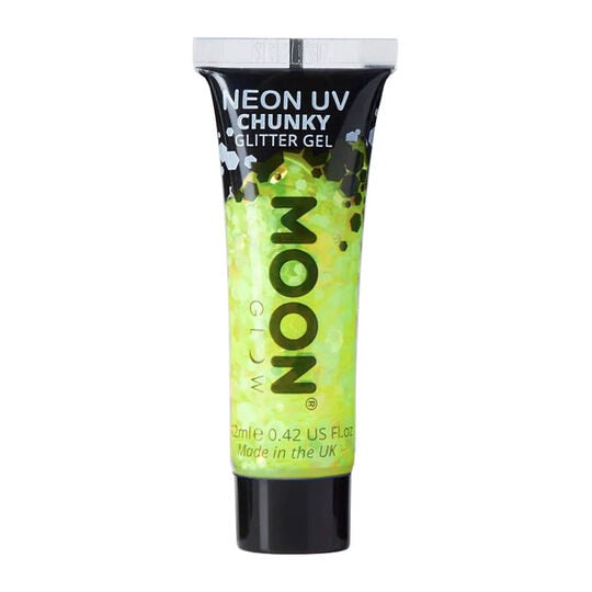 Gel n&eacute;on &agrave; grosses paillettes Moon Glow jaune