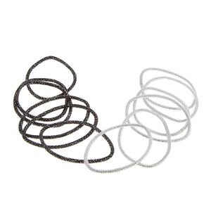 Elastiques pailletés fins noir et argent