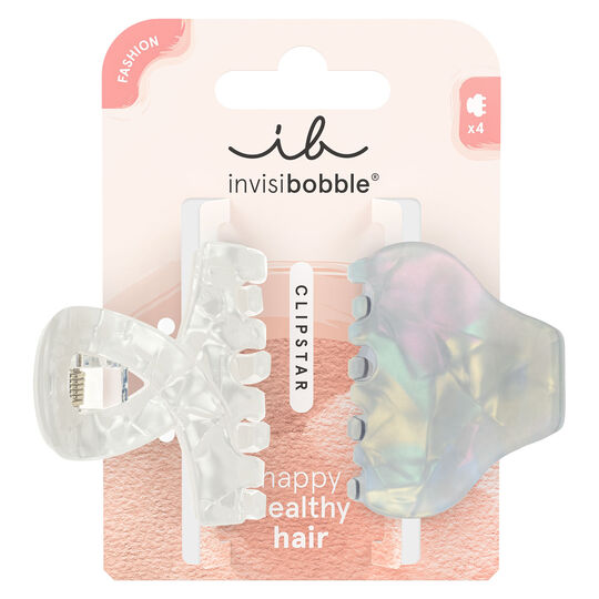 2 Pinces Clipstar pearly frost