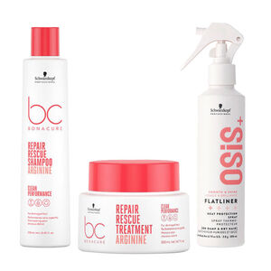 Rituel pour cheveux ab&icirc;m&eacute;s BC Repair Rescue et Osis+