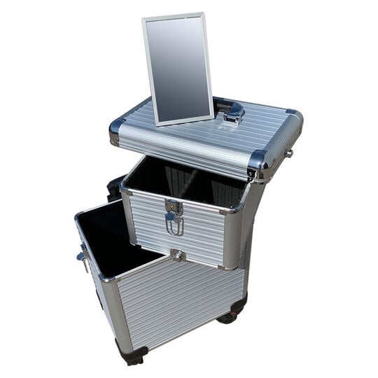 Valise 2 étages argenté