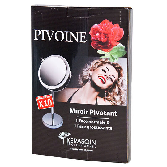 Miroir double face sur pied grossissant x 10 Pivoine