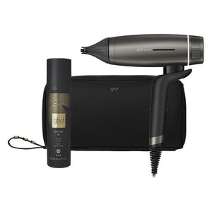 S&egrave;che cheveux Speed avec trousse et spray volume gris / noir