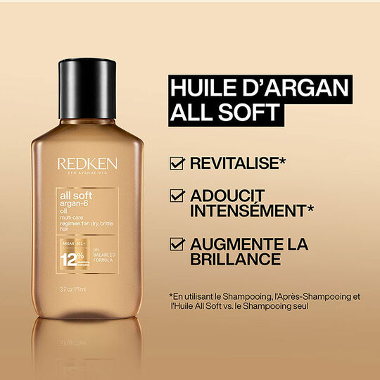 Huile d'argan pour cheveux secs et sensibilis&eacute;s All Soft