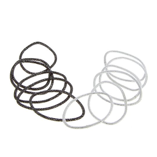 Elastiques pailletés fins noir et argent
