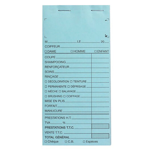 Carnet de caisse avec num&eacute;ro