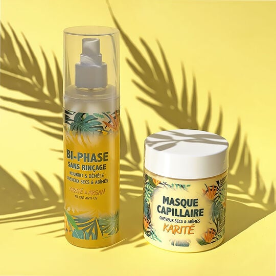 D&eacute;m&ecirc;lant bi-phase &agrave; l'argan et au karit&eacute; 500ml