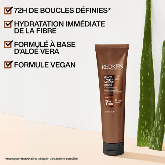 Soin sans rin&ccedil;age Hydramelt cheveux boucl&eacute;s &agrave; cr&eacute;pus All Soft Mega Curls